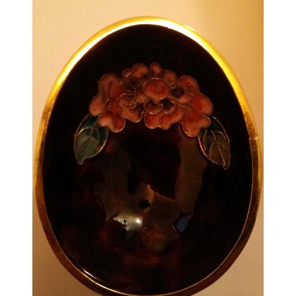 Cloisonné Egg Enamel ornament with Chinese design inside Egg Shell - 2 pieces - Picture 12 of 14